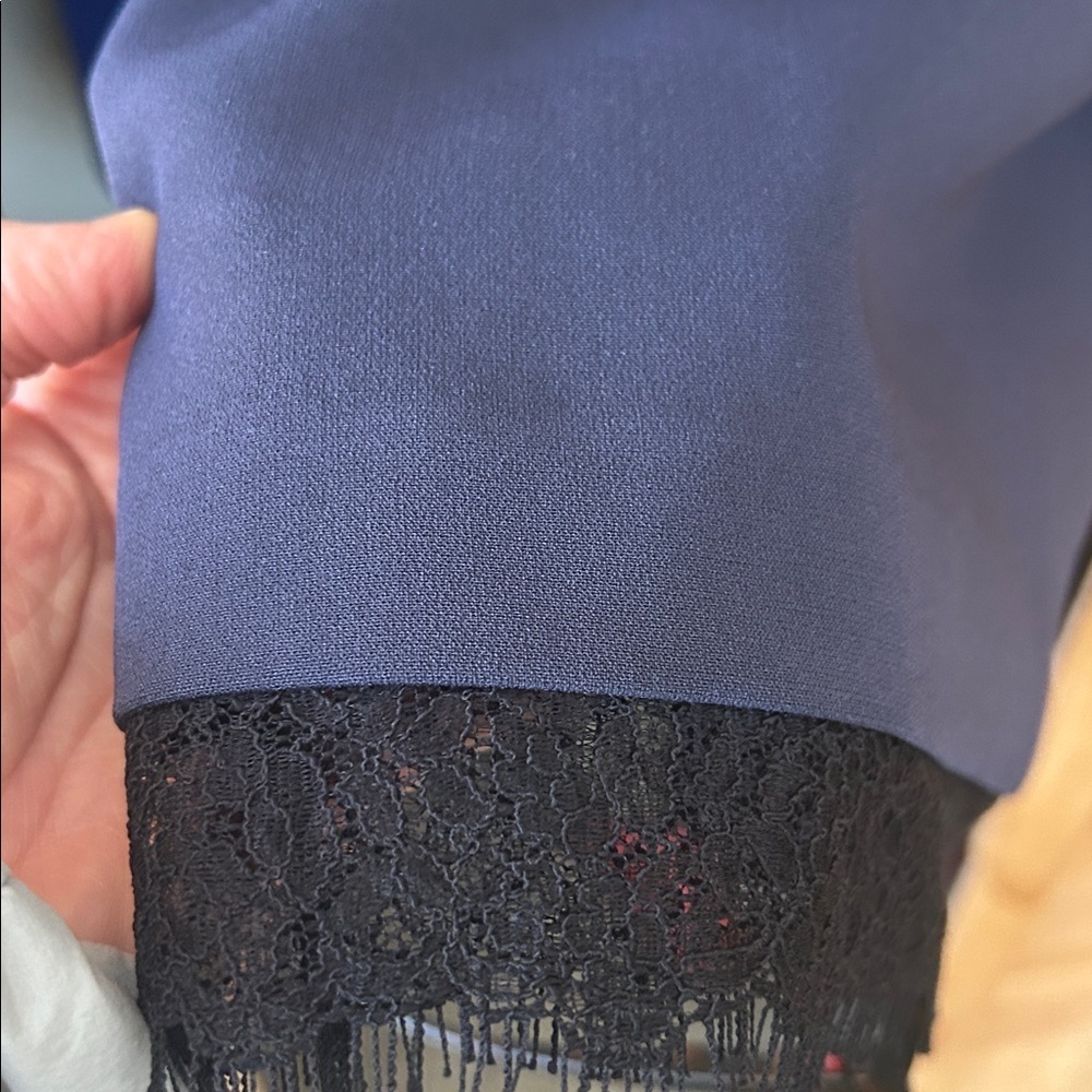 Alice + Olivia Leigh Lace Trim Low Cross-Back Dress - Picture 7 of 7